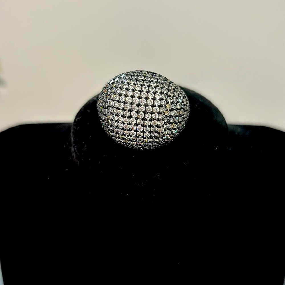 nOir Jewelry Silver and Black Statement Ring